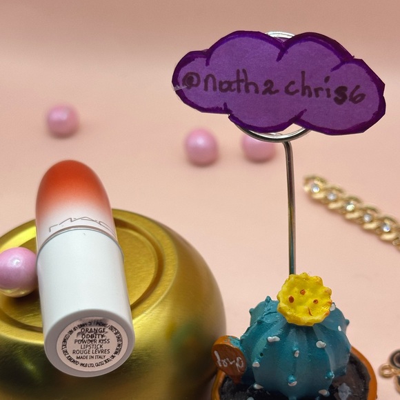 MAC Cosmetics Powder Kiss Lipstick in ORANGE ODDITY Limited Ed 1.5g NEW - Picture 3 of 10